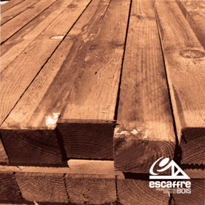 Lambourde non rabotée 3.00ml x 6 x 8 cm S - Pin sylvestre - traité classe 4 brun